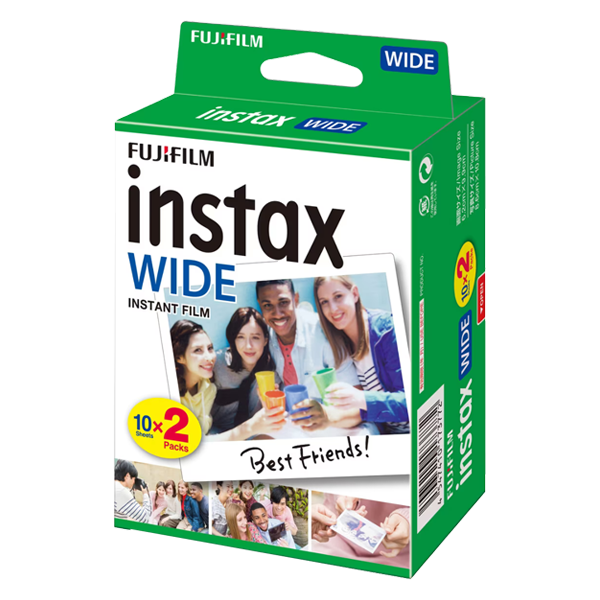 Fujifilm INSTAX WIDE instant film med 20 bilder for Wide kamera.