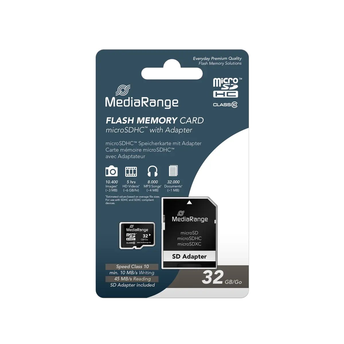 MediaRange Micro SDHC 32GB inkl. SD-adapter