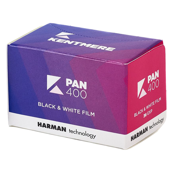 Kentmere 400 135 svart/hvitt-film med 36 bilder for 35mm kamera.