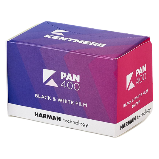 Kentmere 400 135 svart/hvitt-film med 36 bilder for 35mm kamera.